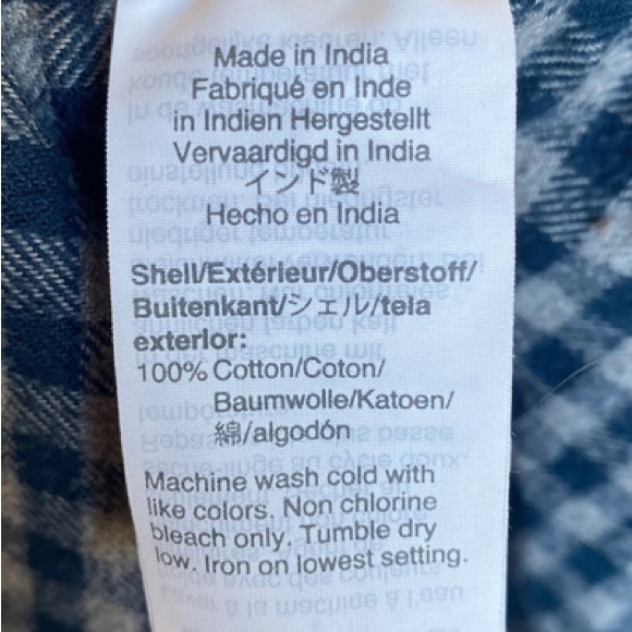 J Crew JCrew J.Crew Blue Grey Plaid Check Flannel Size M - Picture 4 of 4